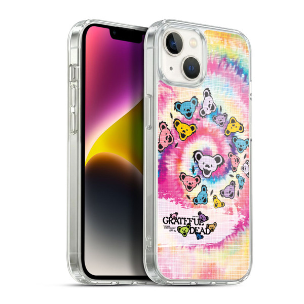 Grateful Dead Graphics Bear Tie Dye Soft Gel Case for Apple iPhone 14 Plus & MagSafe