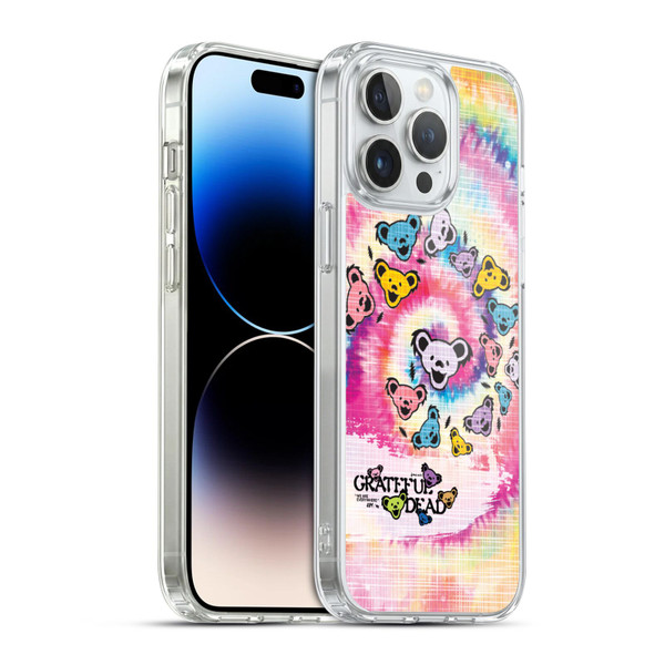 Grateful Dead Graphics Bear Tie Dye Soft Gel Case for Apple iPhone 14 Pro Max & MagSafe