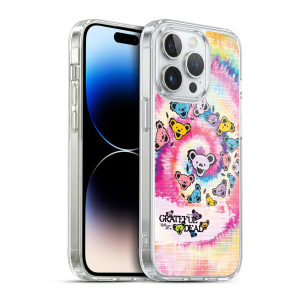 Grateful Dead Graphics Bear Tie Dye Soft Gel Case for Apple iPhone 14 Pro & MagSafe