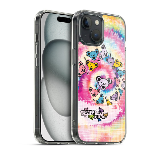 Grateful Dead Graphics Bear Tie Dye Soft Gel Case for Apple iPhone 15 & MagSafe