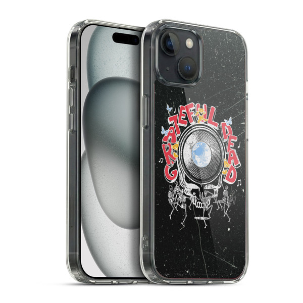 Grateful Dead Graphics Black Soft Gel Case for Apple iPhone 15 Plus & MagSafe