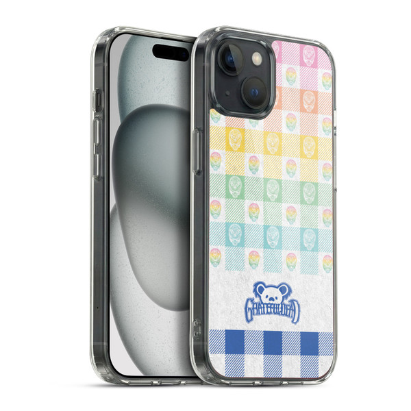 Grateful Dead Graphics Colourful Pattern Soft Gel Case for Apple iPhone 15 Plus & MagSafe