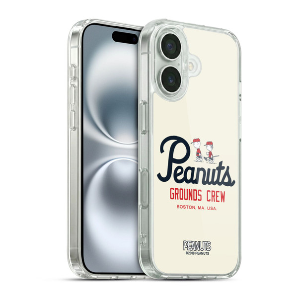 Peanuts Varsity Sports Boston Grounds Crew Soft Gel Case for Apple iPhone 16 & MagSafe