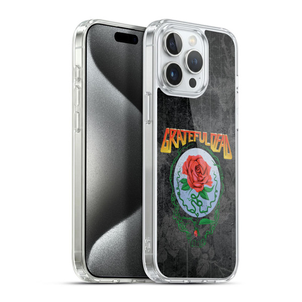 Grateful Dead Graphics Distressed Rose Soft Gel Case for Apple iPhone 15 Pro Max & MagSafe