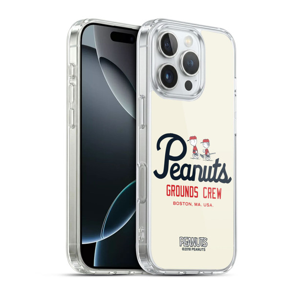 Peanuts Varsity Sports Boston Grounds Crew Soft Gel Case for Apple iPhone 16 Pro & MagSafe