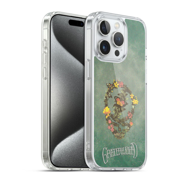 Grateful Dead Graphics Floral Logo Soft Gel Case for Apple iPhone 15 Pro & MagSafe