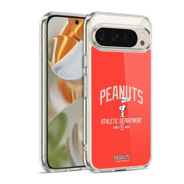 Peanuts Varsity Sports Snoopy Athletic Department Soft Gel Case for Google Pixel 9 / Pixel 9 Pro