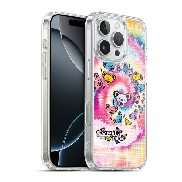 Grateful Dead Graphics Bear Tie Dye Soft Gel Case for Apple iPhone 16 Pro & MagSafe