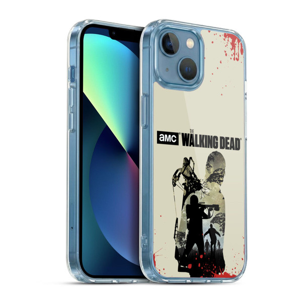 AMC The Walking Dead Silhouettes Daryl Full Soft Gel Case for Apple iPhone 13 Mini & MagSafe