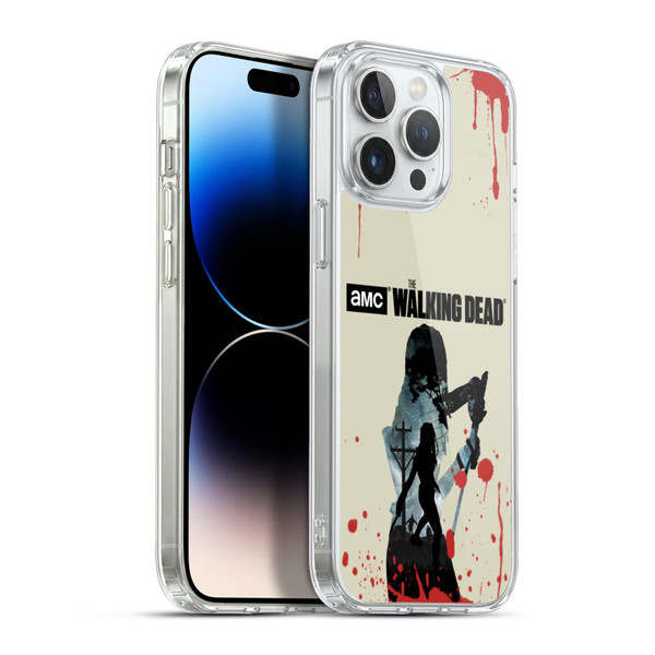 AMC The Walking Dead Silhouettes Michonne Soft Gel Case for Apple iPhone 13 Pro Max & MagSafe