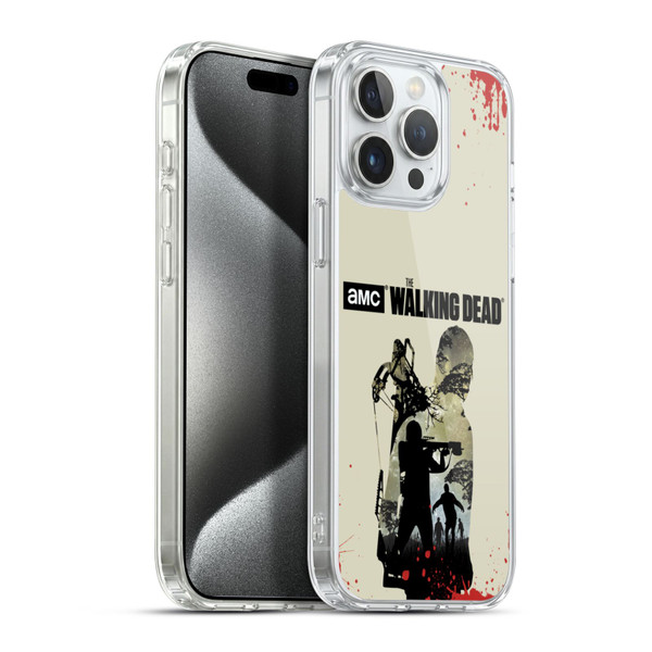 AMC The Walking Dead Silhouettes Daryl Full Soft Gel Case for Apple iPhone 15 Pro Max & MagSafe