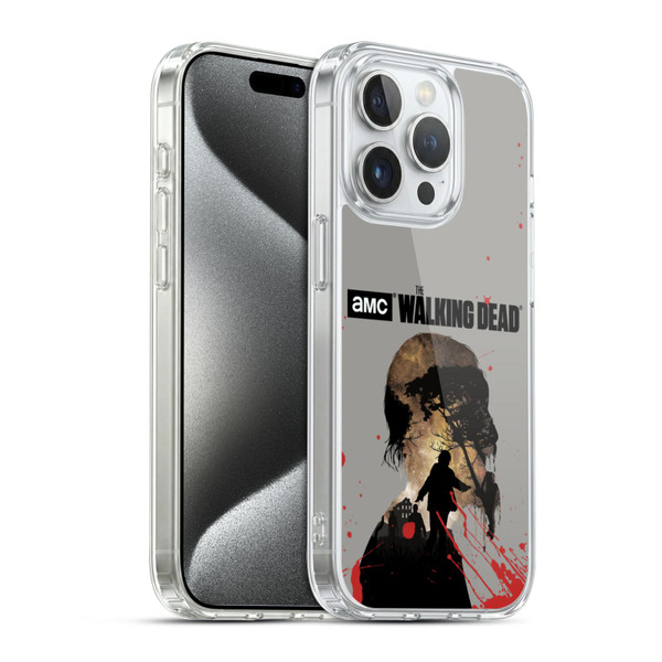 AMC The Walking Dead Silhouettes Walker Soft Gel Case for Apple iPhone 15 Pro & MagSafe