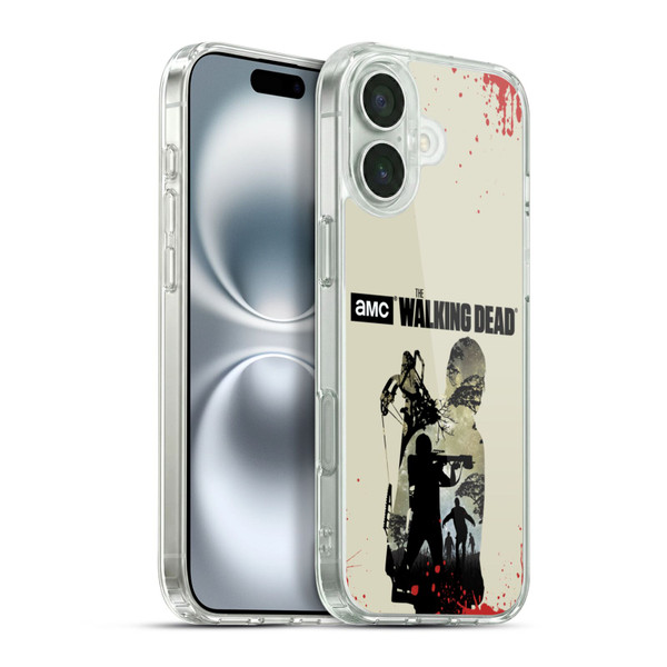 AMC The Walking Dead Silhouettes Daryl Full Soft Gel Case for Apple iPhone 16 Plus & MagSafe