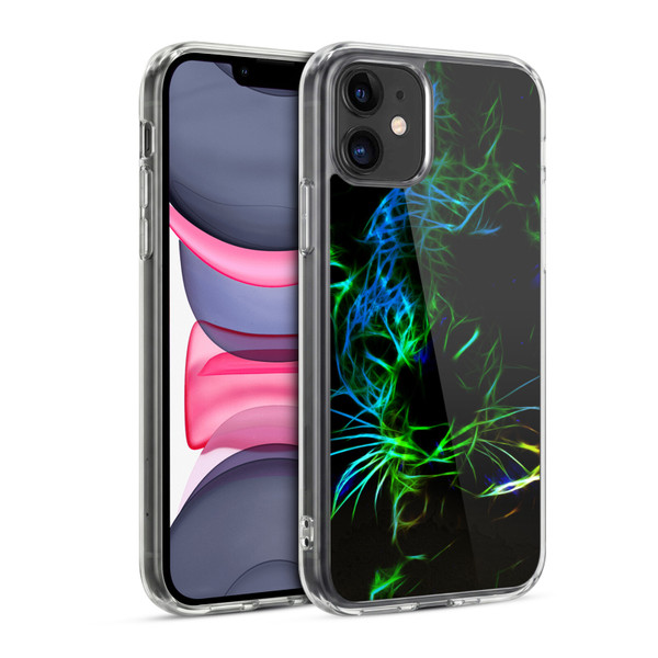 Simone Gatterwe Animals Neon Leopard Soft Gel Case for Apple iPhone 11