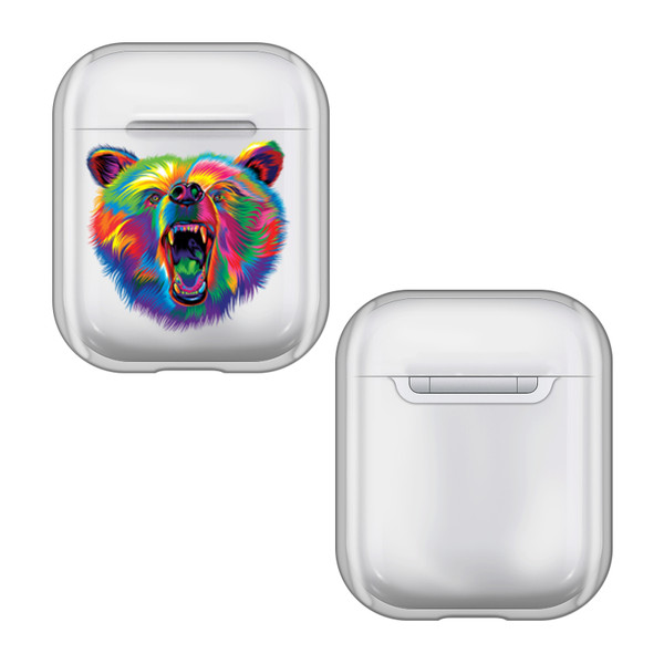 P.D. Moreno Animals Bear Clear Hard Crystal Cover for Apple AirPods 1 1st Gen / 2 2nd Gen Charging Case