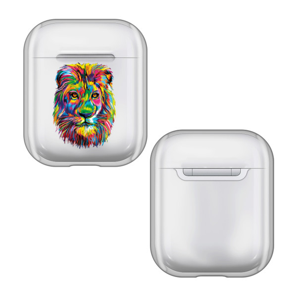 P.D. Moreno Animals Lion Clear Hard Crystal Cover for Apple AirPods 1 1st Gen / 2 2nd Gen Charging Case