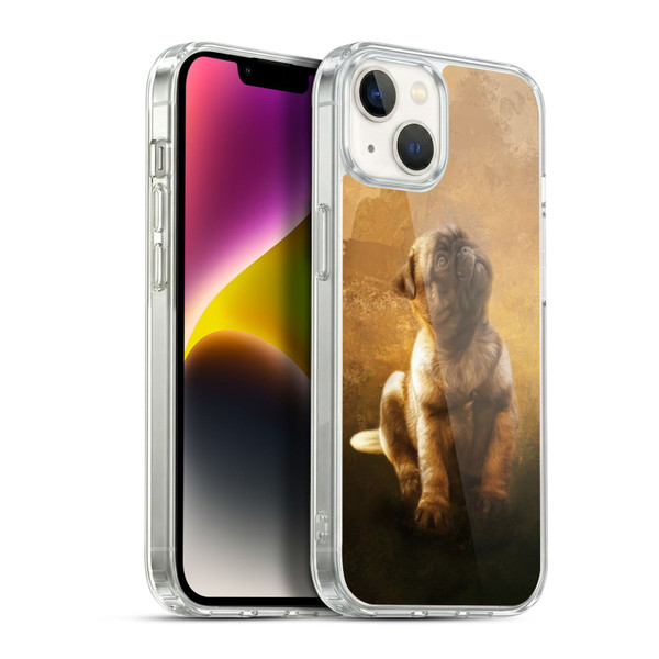 Simone Gatterwe Animals Pug Puppy Soft Gel Case for Apple iPhone 14 Plus & MagSafe