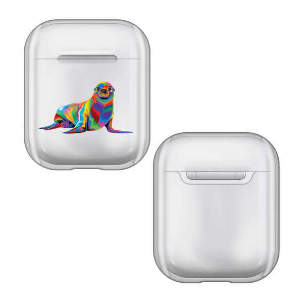 P.D. Moreno Animals Sea Lion Clear Hard Crystal Cover for Apple AirPods 1 1st Gen / 2 2nd Gen Charging Case