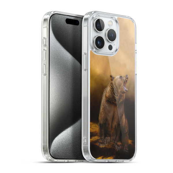 Simone Gatterwe Animals Roaring Grizzly Bear Soft Gel Case for Apple iPhone 15 Pro Max & MagSafe