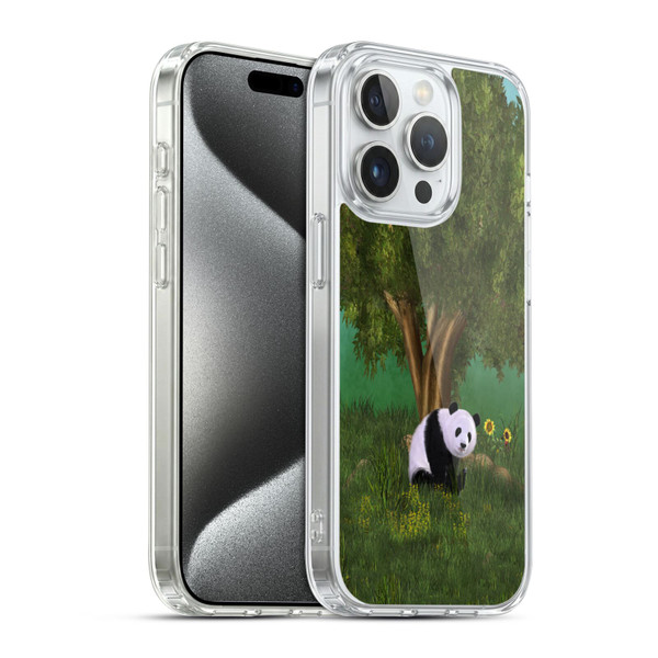 Simone Gatterwe Animals Cute Panda Soft Gel Case for Apple iPhone 15 Pro & MagSafe