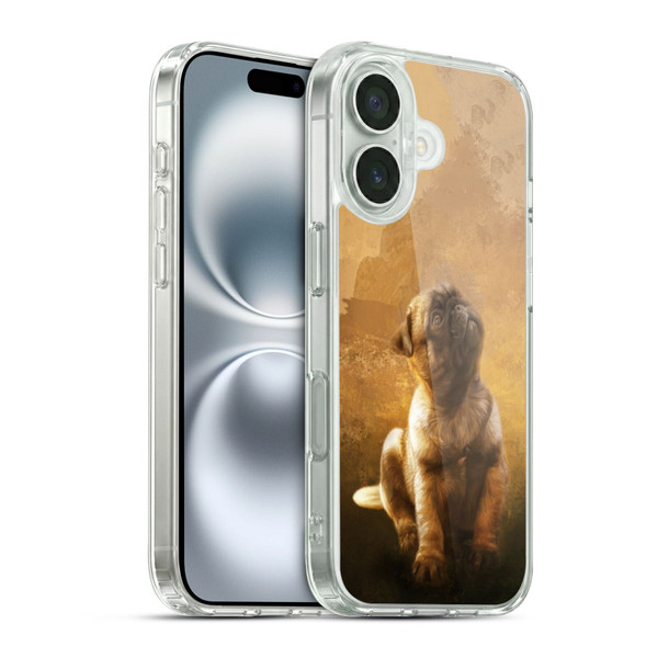 Simone Gatterwe Animals Pug Puppy Soft Gel Case for Apple iPhone 16 & MagSafe