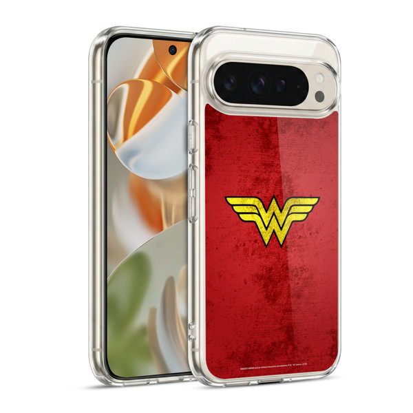 Wonder Woman DC Comics Logos Distressed Look Soft Gel Case for Google Pixel 9 / Pixel 9 Pro
