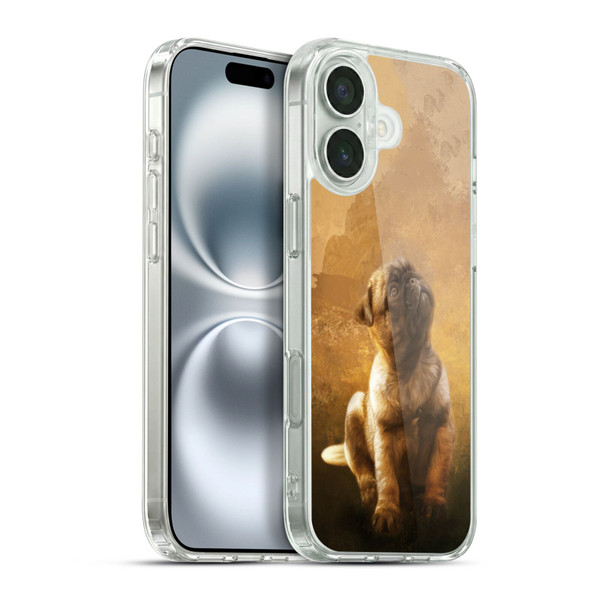 Simone Gatterwe Animals Pug Puppy Soft Gel Case for Apple iPhone 16 Plus & MagSafe
