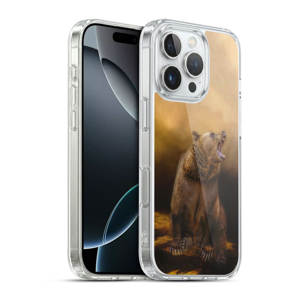 Simone Gatterwe Animals Roaring Grizzly Bear Soft Gel Case for Apple iPhone 16 Pro & MagSafe
