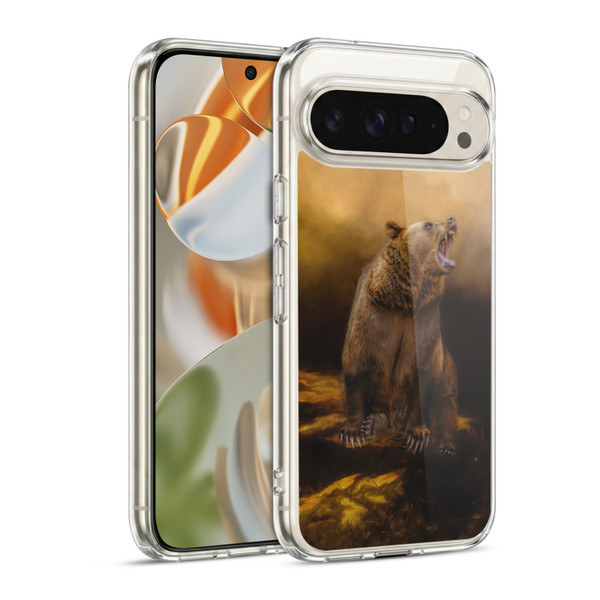 Simone Gatterwe Animals Roaring Grizzly Bear Soft Gel Case for Google Pixel 9 / Pixel 9 Pro