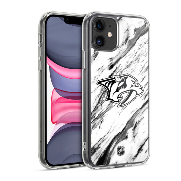 NHL Nashville Predators Marble Soft Gel Case for Apple iPhone 11