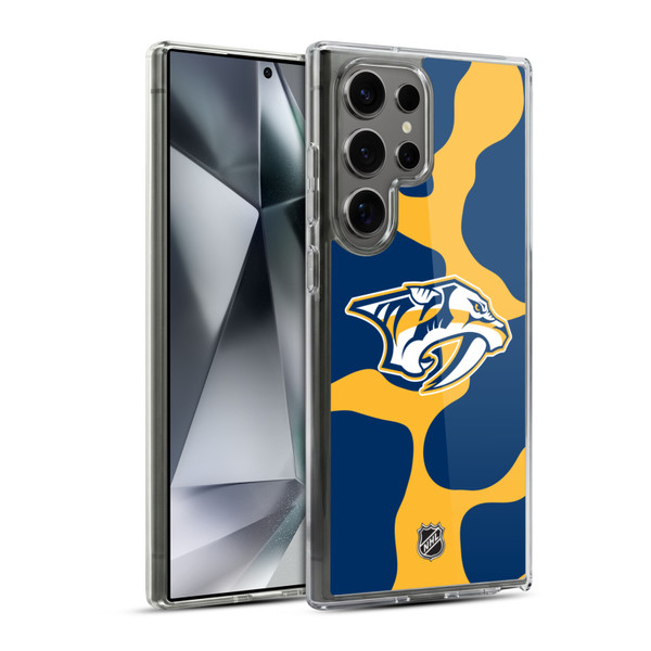 NHL Nashville Predators Cow Pattern Soft Gel Case for Samsung Galaxy S24 Ultra 5G & MagSafe