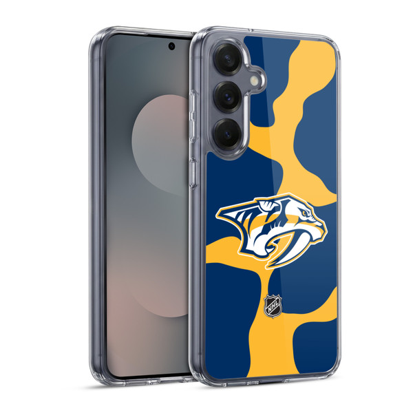 NHL Nashville Predators Cow Pattern Soft Gel Case for Samsung Galaxy S25 & MagSafe