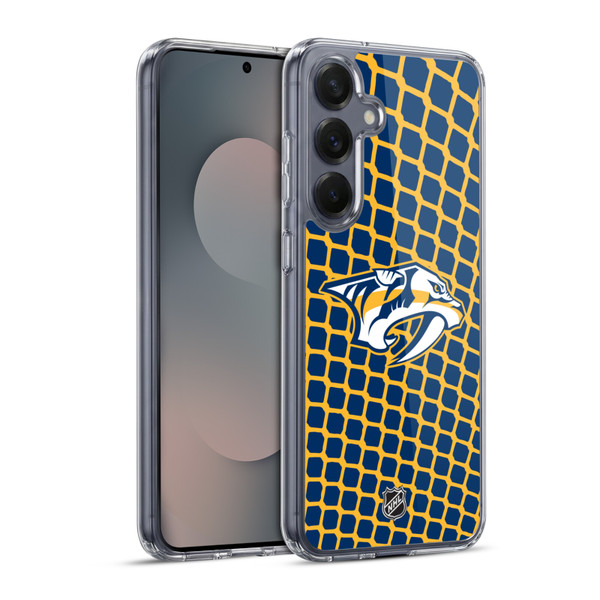 NHL Nashville Predators Net Pattern Soft Gel Case for Samsung Galaxy S25+ & MagSafe