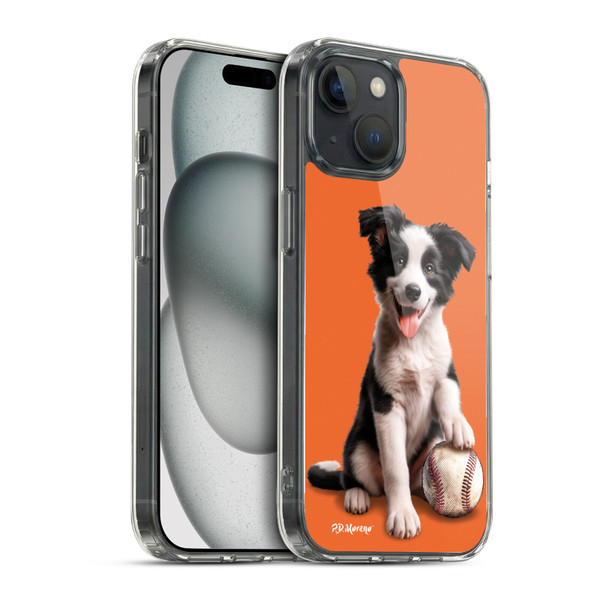 P.D. Moreno Sport Puppies Border Collie Baseball Soft Gel Case for Apple iPhone 15 & MagSafe