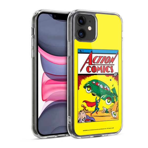 Superman DC Comics Famous Comic Book Covers Action Comics 1 Soft Gel Case for Apple iPhone 11