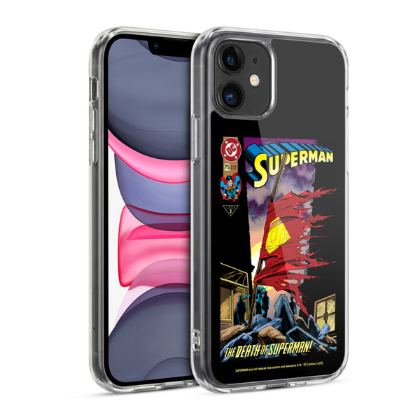 Superman DC Comics Famous Comic Book Covers Death Soft Gel Case for Apple iPhone 11