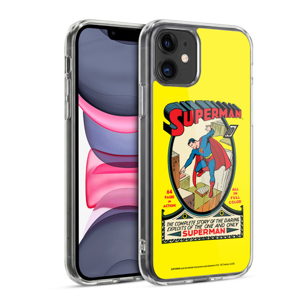 Superman DC Comics Famous Comic Book Covers Number 1 Soft Gel Case for Apple iPhone 11