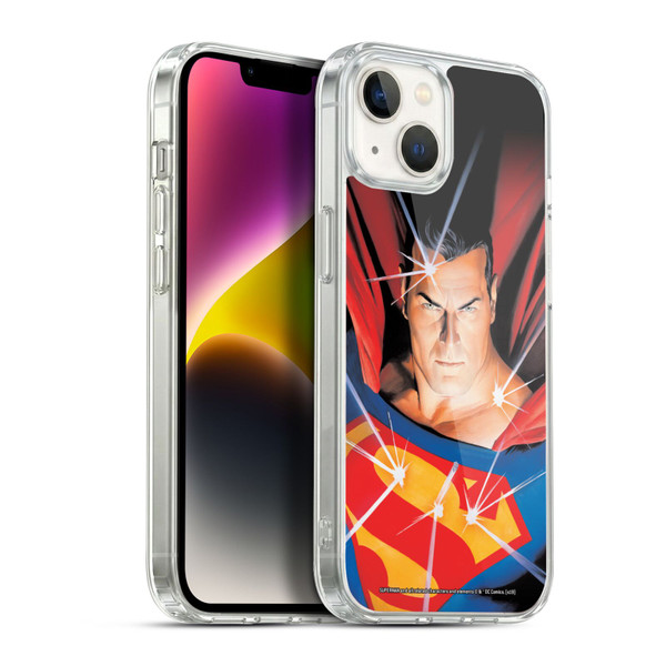 Superman DC Comics Famous Comic Book Covers Mythology Soft Gel Case for Apple iPhone 14 Plus & MagSafe