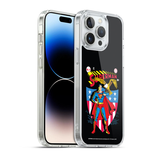 Superman DC Comics Famous Comic Book Covers Number 14 Soft Gel Case for Apple iPhone 14 Pro Max & MagSafe