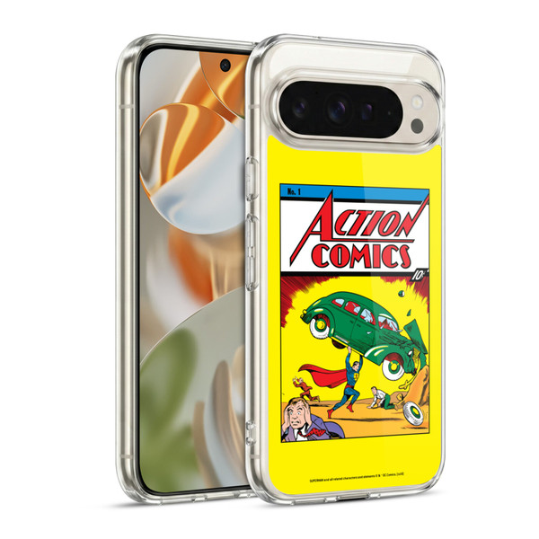 Superman DC Comics Famous Comic Book Covers Action Comics 1 Soft Gel Case for Google Pixel 9 / Pixel 9 Pro