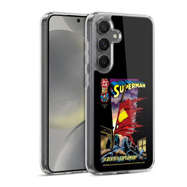 Superman DC Comics Famous Comic Book Covers Death Soft Gel Case for Samsung Galaxy S24 5G & MagSafe