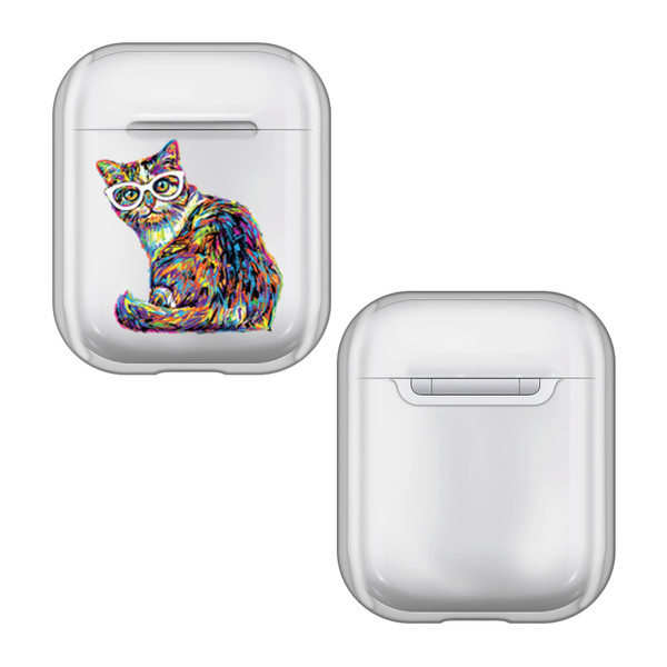 P.D. Moreno Cats Kitty 2 Clear Hard Crystal Cover Case for Apple AirPods 1 1st Gen / 2 2nd Gen Charging Case