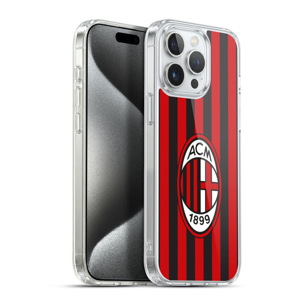 AC Milan 2017/18 Crest Kit Home Soft Gel Case for Apple iPhone 15 Pro Max & MagSafe