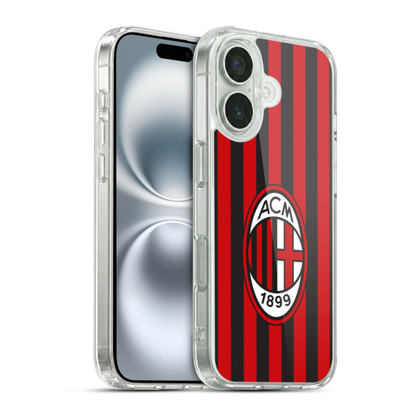 AC Milan 2017/18 Crest Kit Home Soft Gel Case for Apple iPhone 16 & MagSafe