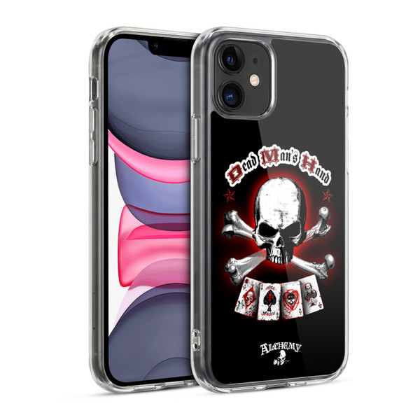 Alchemy Gothic Skull And Cards Dead Man's Hand Soft Gel Case for Apple iPhone 11