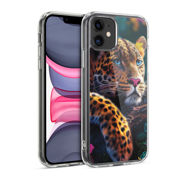 Michael David Ward Animals Reclining Leopard Soft Gel Case for Apple iPhone 11