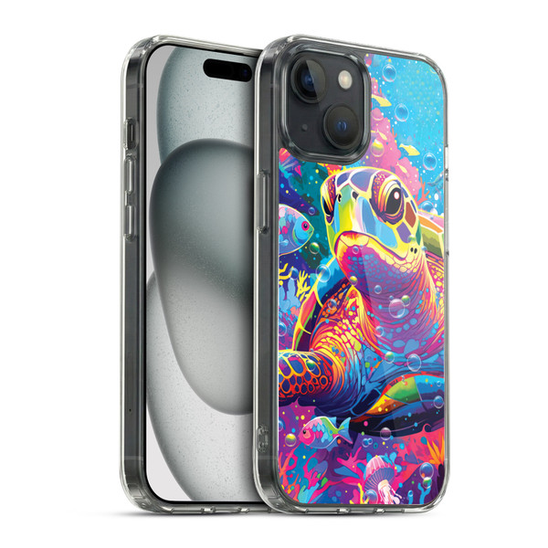 Michael David Ward Animals Turtle Magic Soft Gel Case for Apple iPhone 15 & MagSafe