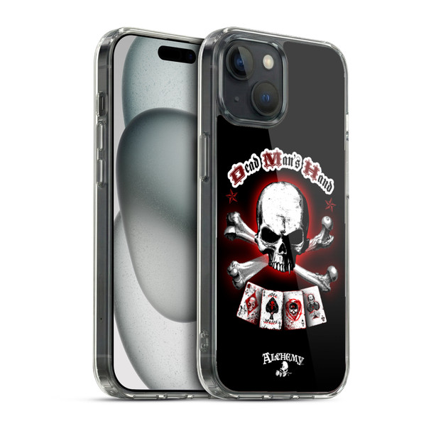 Alchemy Gothic Skull And Cards Dead Man's Hand Soft Gel Case for Apple iPhone 15 & MagSafe
