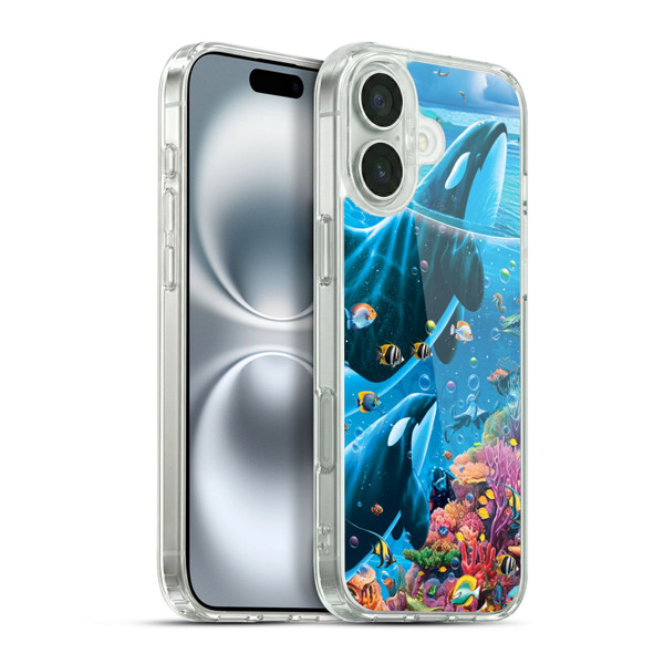 Michael David Ward Animals Sea Tales Soft Gel Case for Apple iPhone 16 Plus & MagSafe