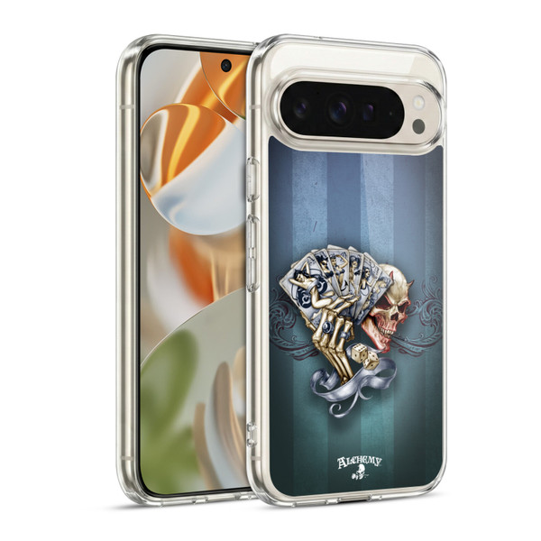 Alchemy Gothic Skull And Cards Read 'Em And Weep Soft Gel Case for Google Pixel 9 / Pixel 9 Pro